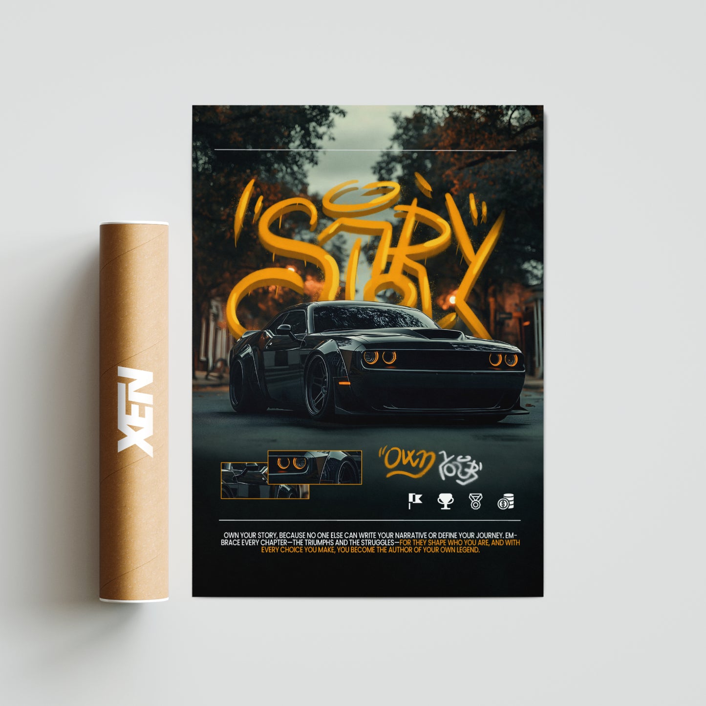 Plakat Dodge Challenger SRT Hellcat - "Story"