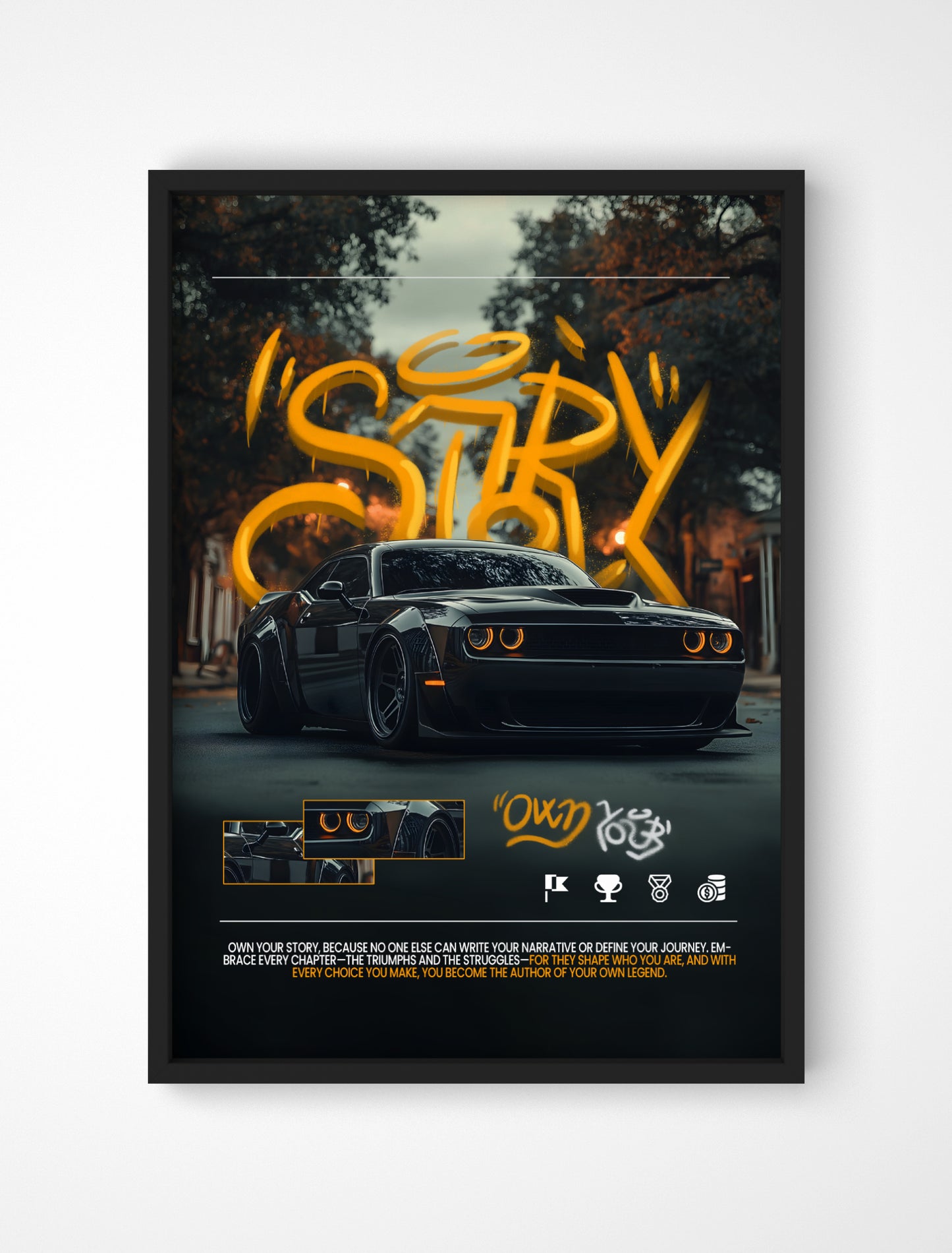 Plakat Dodge Challenger SRT Hellcat - "Story"