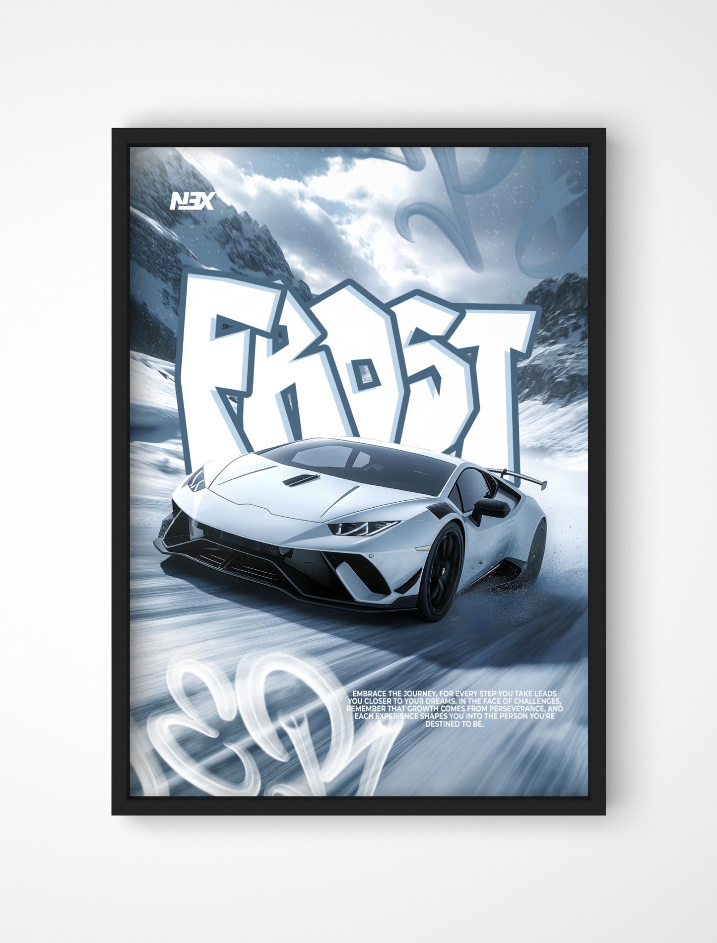 Plakat Lamborghini Huracán SVJ - "Frost"