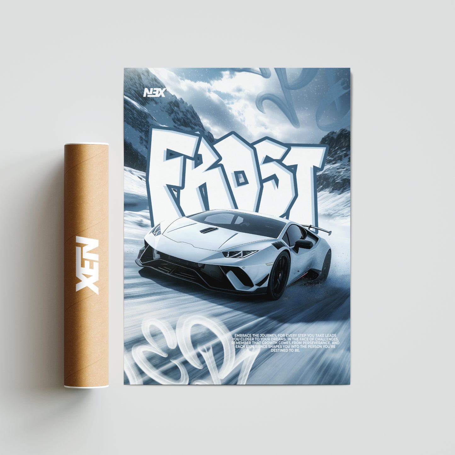 Plakat Lamborghini Huracán SVJ - "Frost"