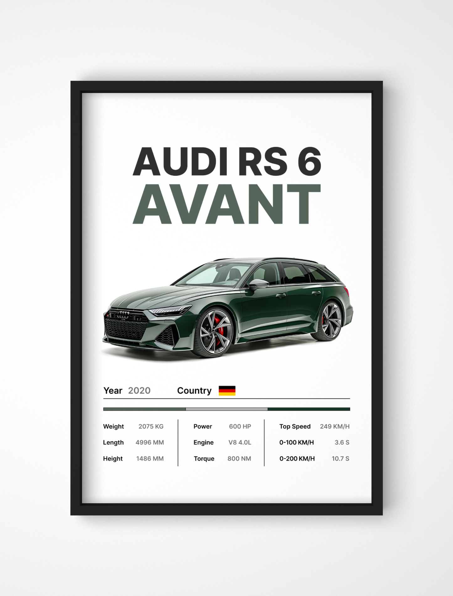Plakat z Wybranym Samochodem - Biały