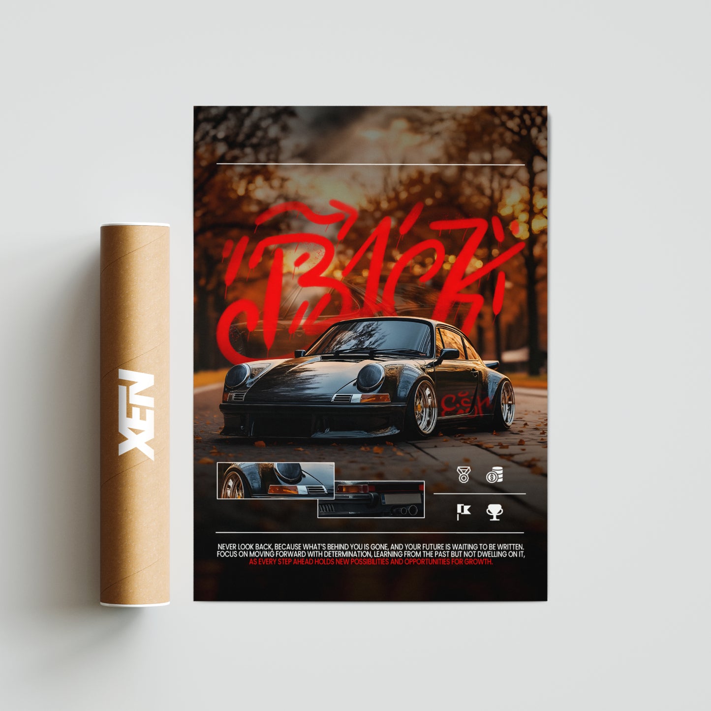 Plakat Porsche 911 - "Back"
