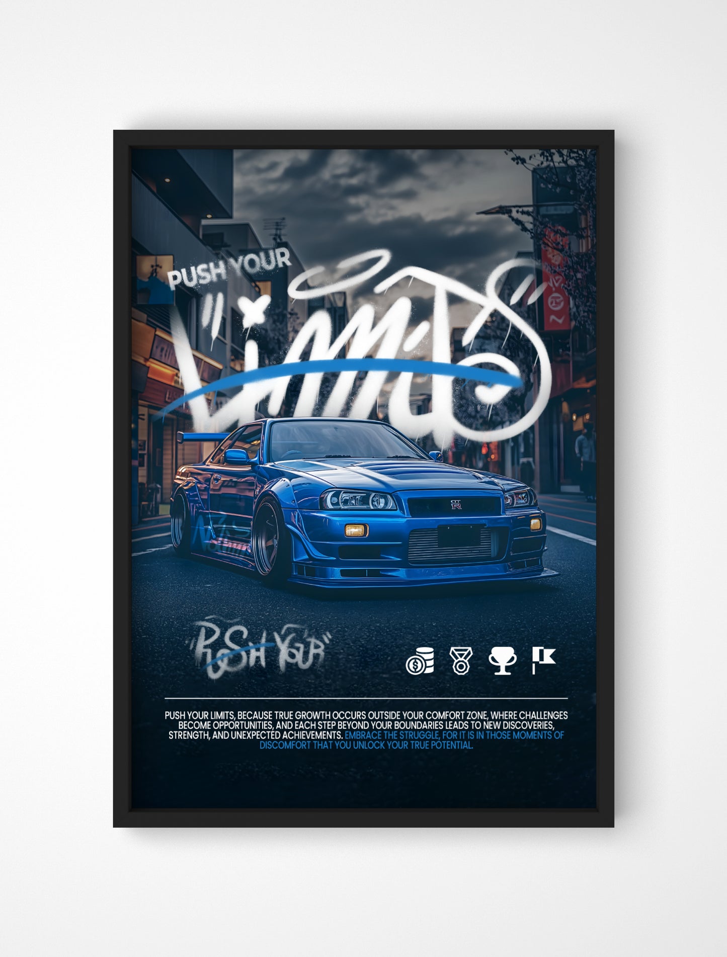 Plakat Nissan Skyline R-34 - "Limits"