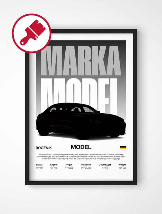 Plakat z Wybranym Samochodem - Biały