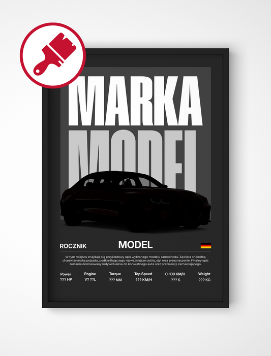 Plakat z Wybranym Samochodem - Czarny