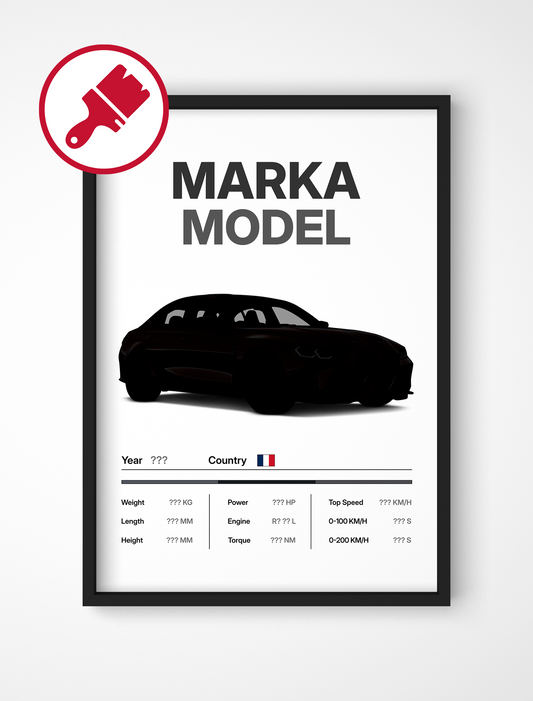 Plakat z Wybranym Samochodem - Biały