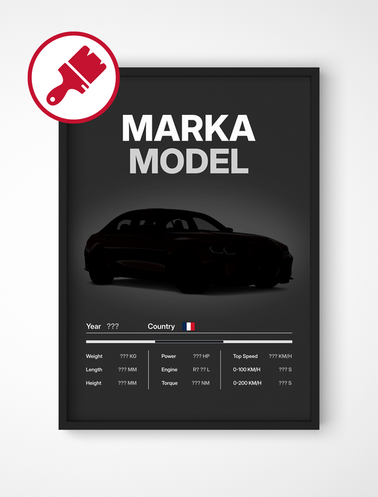 Plakat z Wybranym Samochodem - Czarny