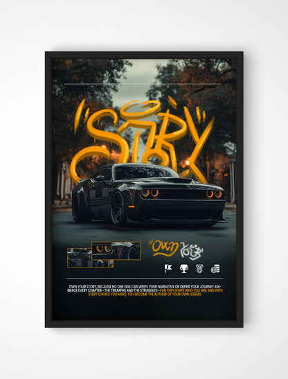Plakat Dodge Challenger SRT Hellcat - "Story"