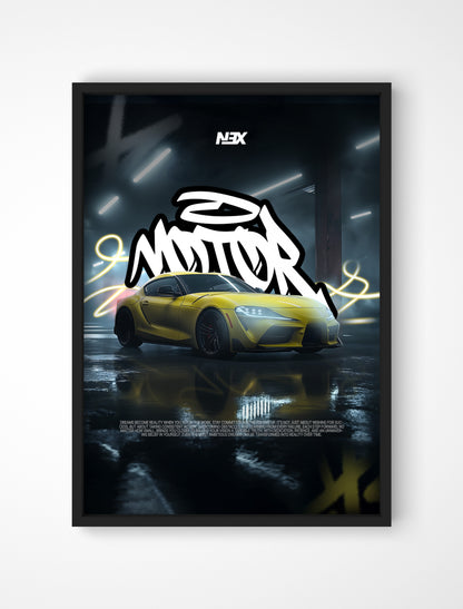 Plakat Toyota Supra MK5 - "Neon"